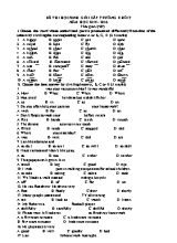 Đề thi chọn học sinh giỏi cấp trường môn Tiếng anh lớp 7 - Năm học 2015-2016